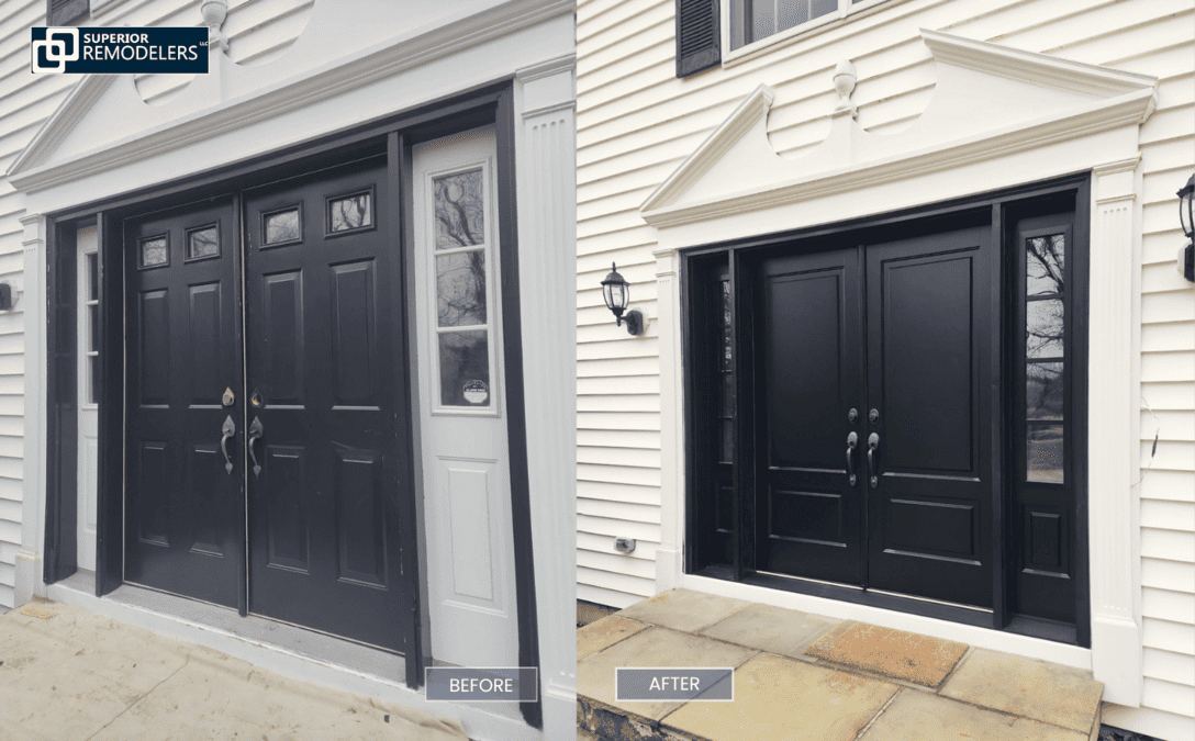 Before & after: new black double entry doors